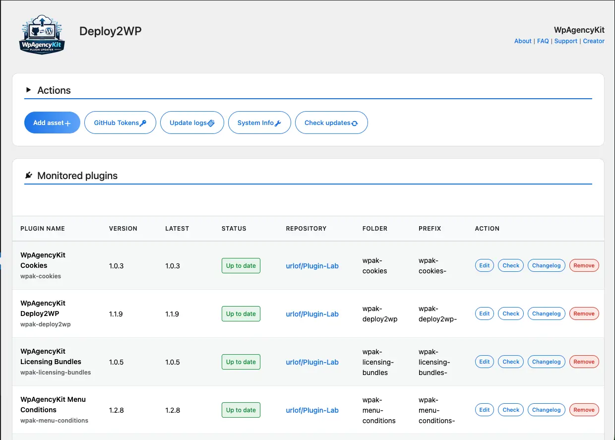 WPAK-Deploy2WP screenshot