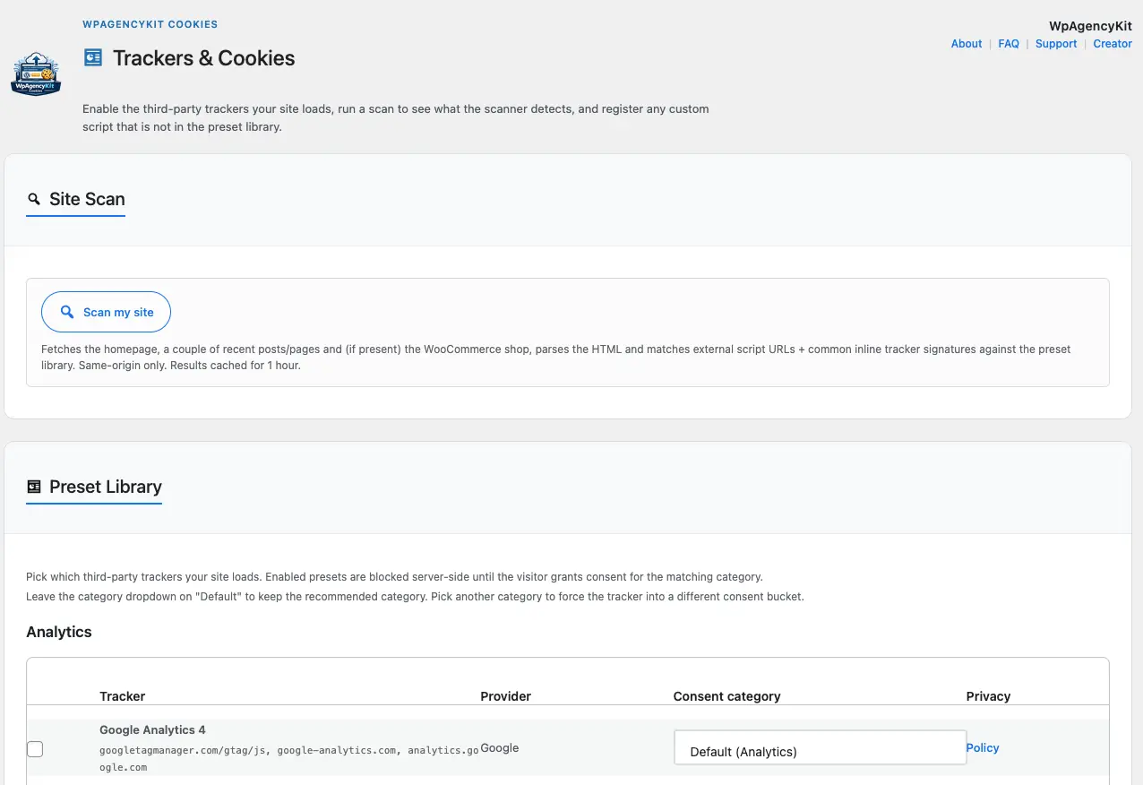 WPAK-Cookies screenshot