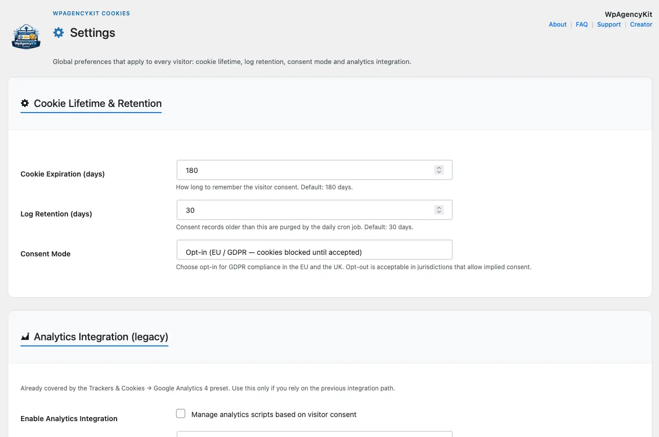 WPAK-Cookies screenshot