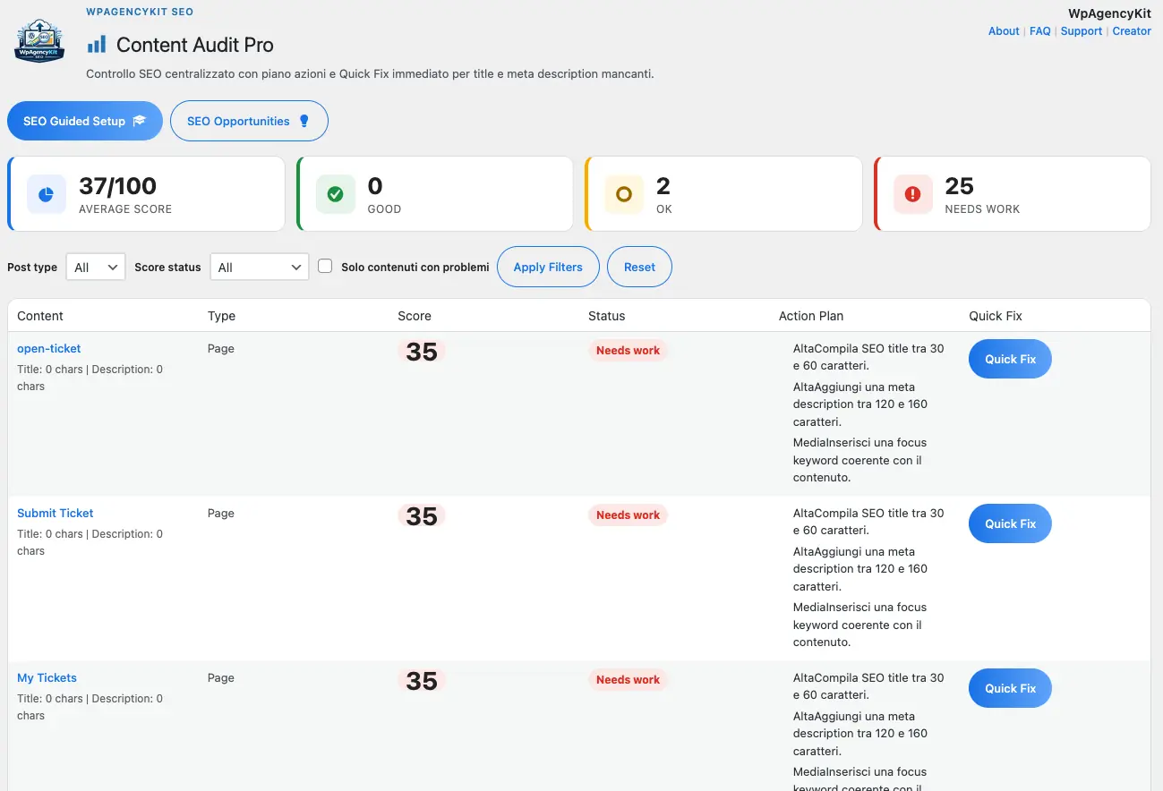 WPAK-SEO screenshot