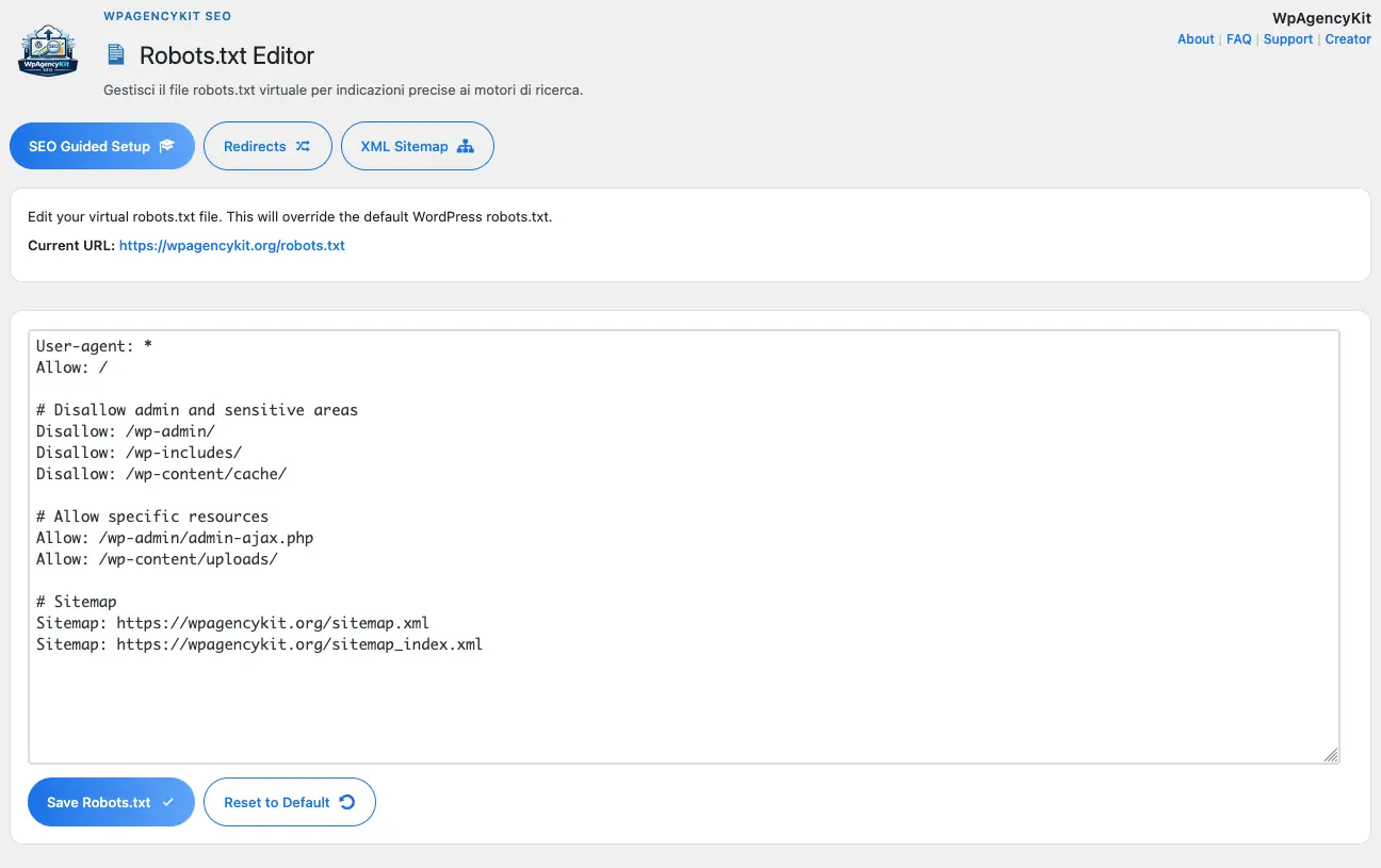 WPAK-SEO screenshot