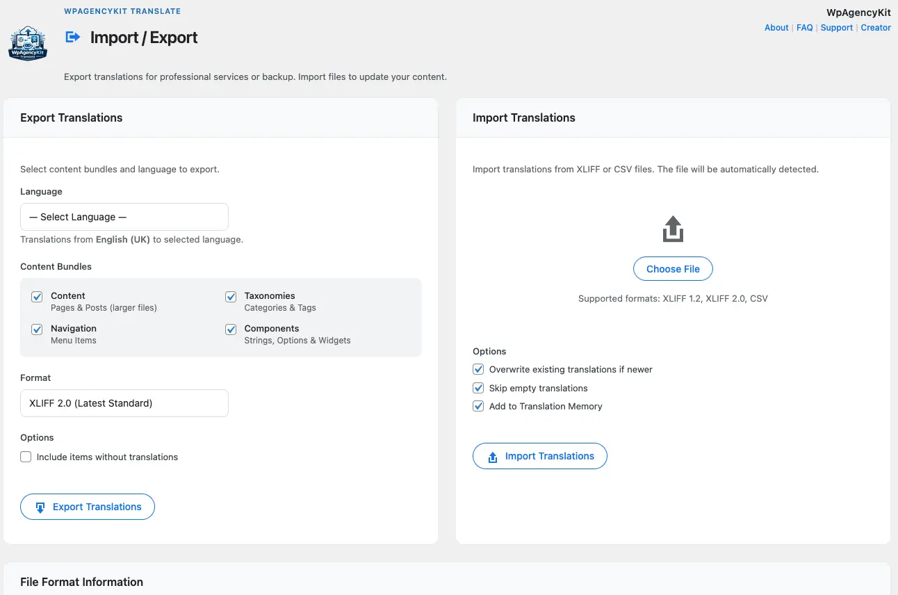 WPAK-Translate screenshot