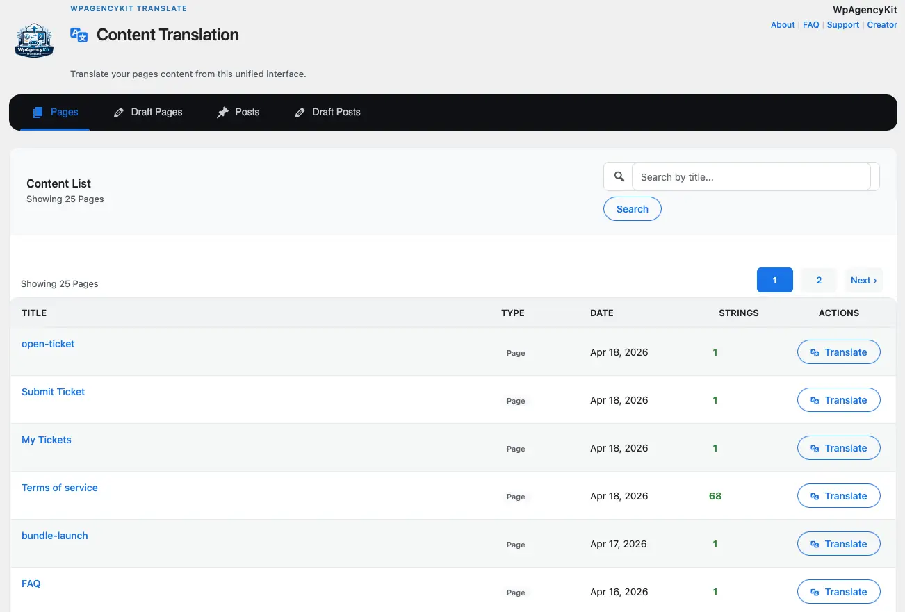 WPAK-Translate screenshot