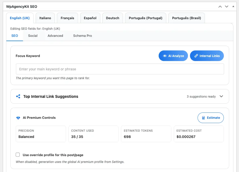 WPAK-SEO screenshot