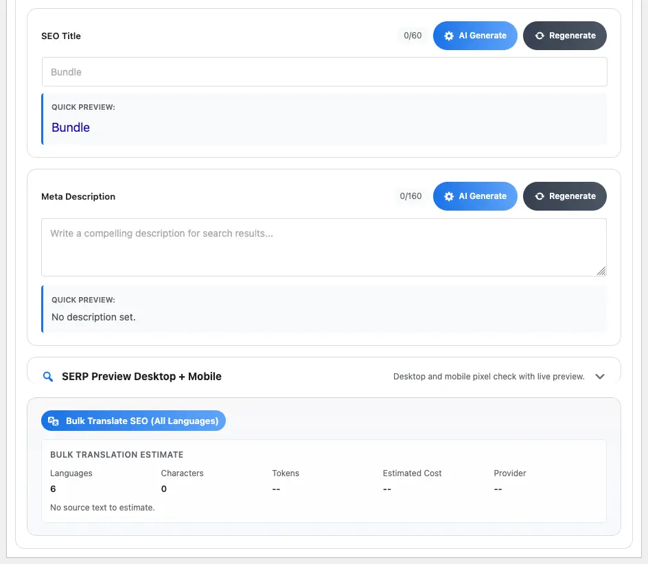 WPAK-SEO screenshot