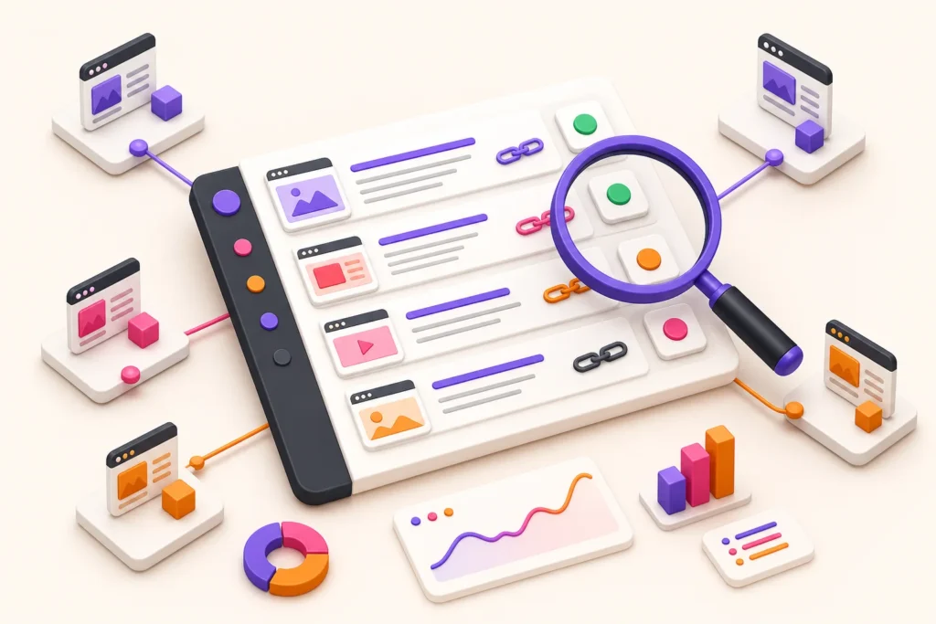 Agency reviewing WordPress metadata health across multiple client websites