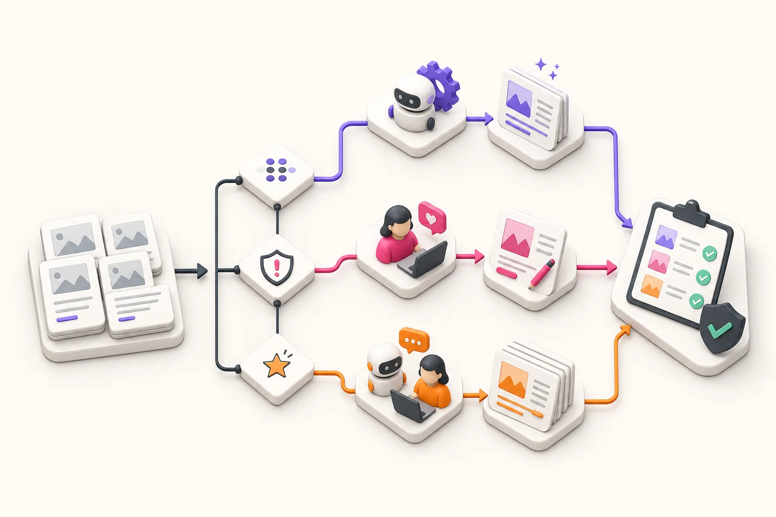 Risk-based decision tree for bulk versus manual WordPress metadata editing